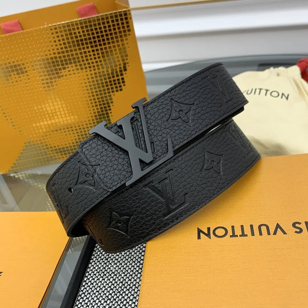 Louis Vuitton Matte Black Buckle Belt - Hình 2
