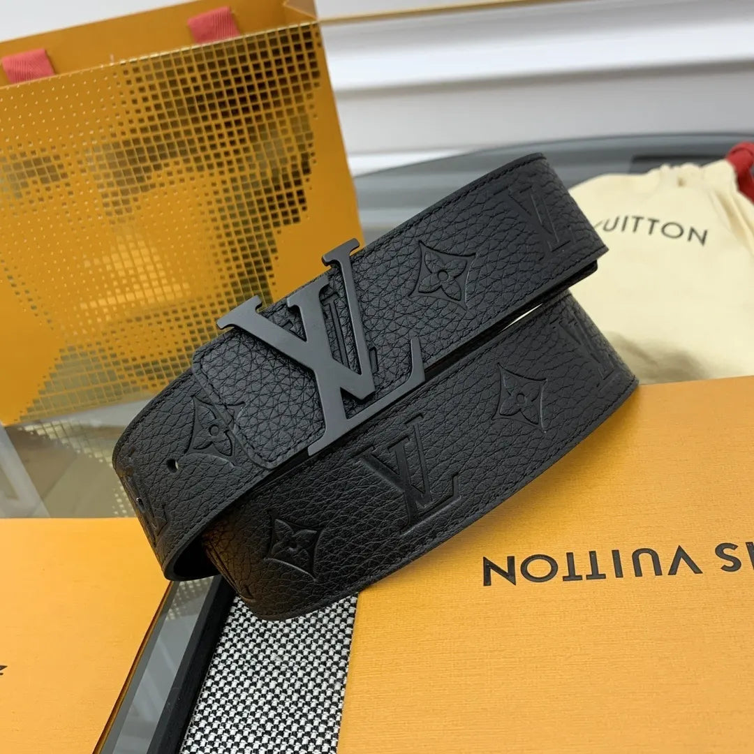Louis Vuitton Matte Black Buckle Belt - Hình 2