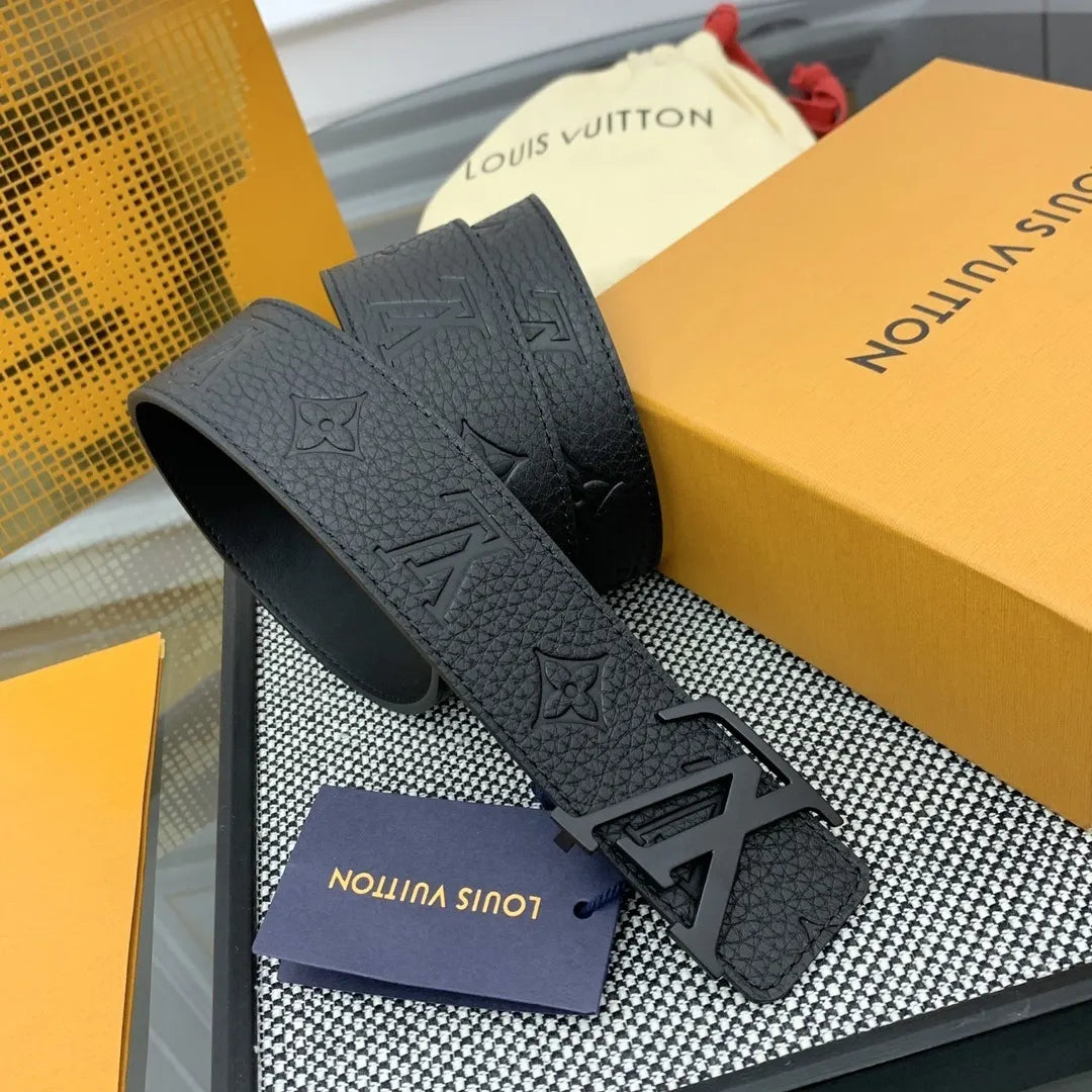 Louis Vuitton Matte Black Buckle Belt - Hình 3