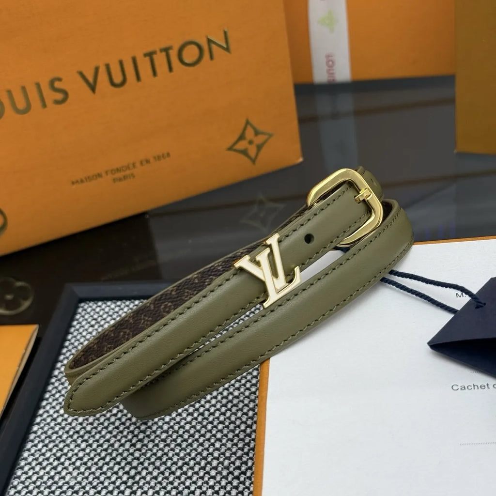Louis Vuitton Olive Green Leather Belt