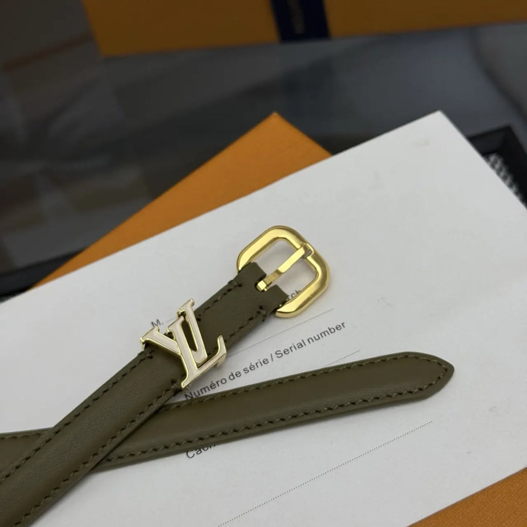 Louis Vuitton Olive Green Leather Belt - Hình 7