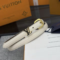 gold Louis Vuitton Cream Leather Belt