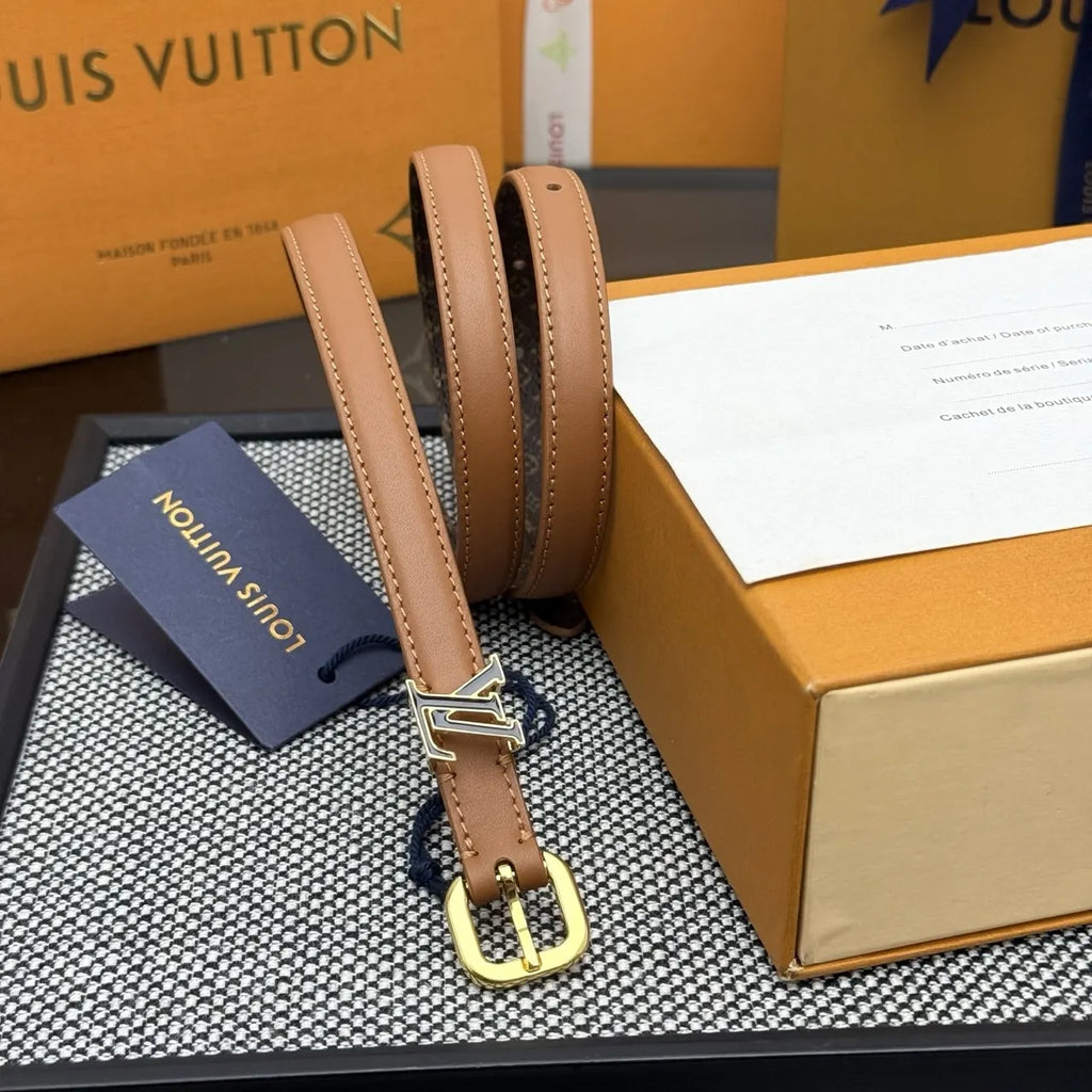 Louis Vuitton Tan Leather Thin Belt - Hình 2