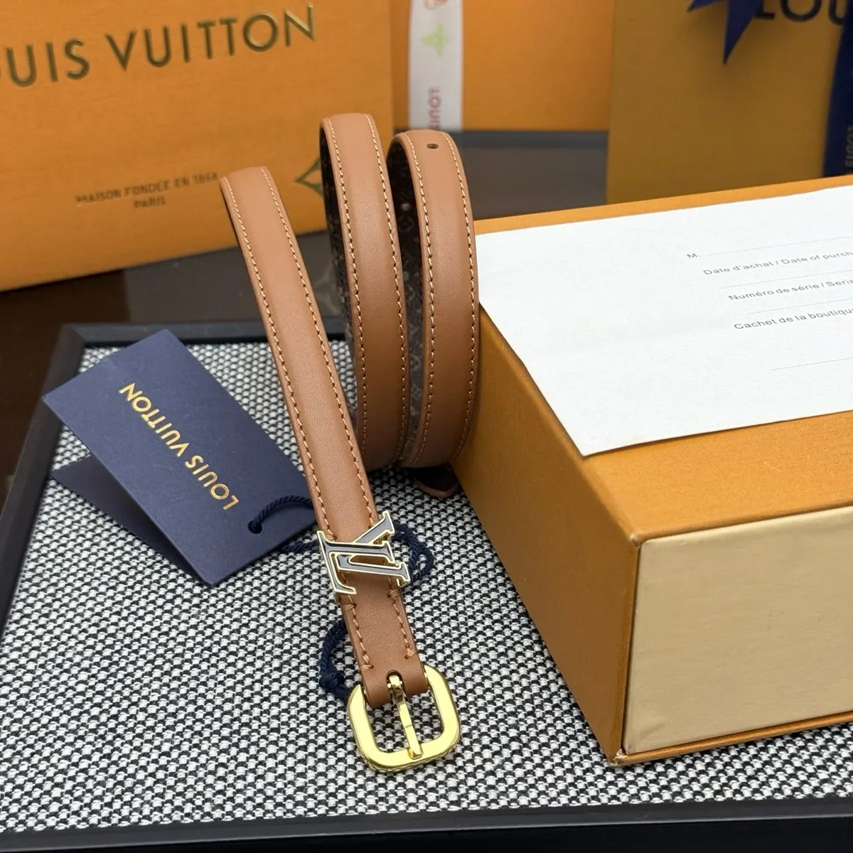 Louis Vuitton Tan Leather Thin Belt - Hình 2
