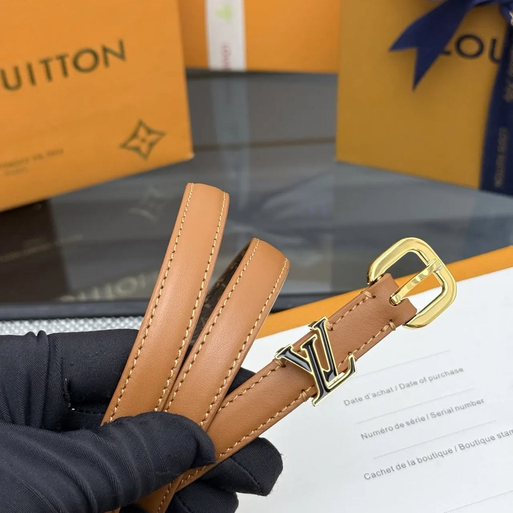 Louis Vuitton Tan Leather Thin Belt - Hình 3