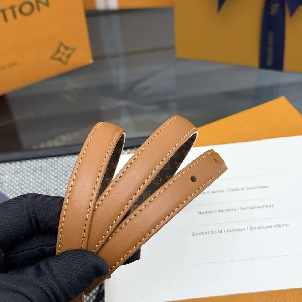 Louis Vuitton Tan Leather Thin Belt - Hình 4