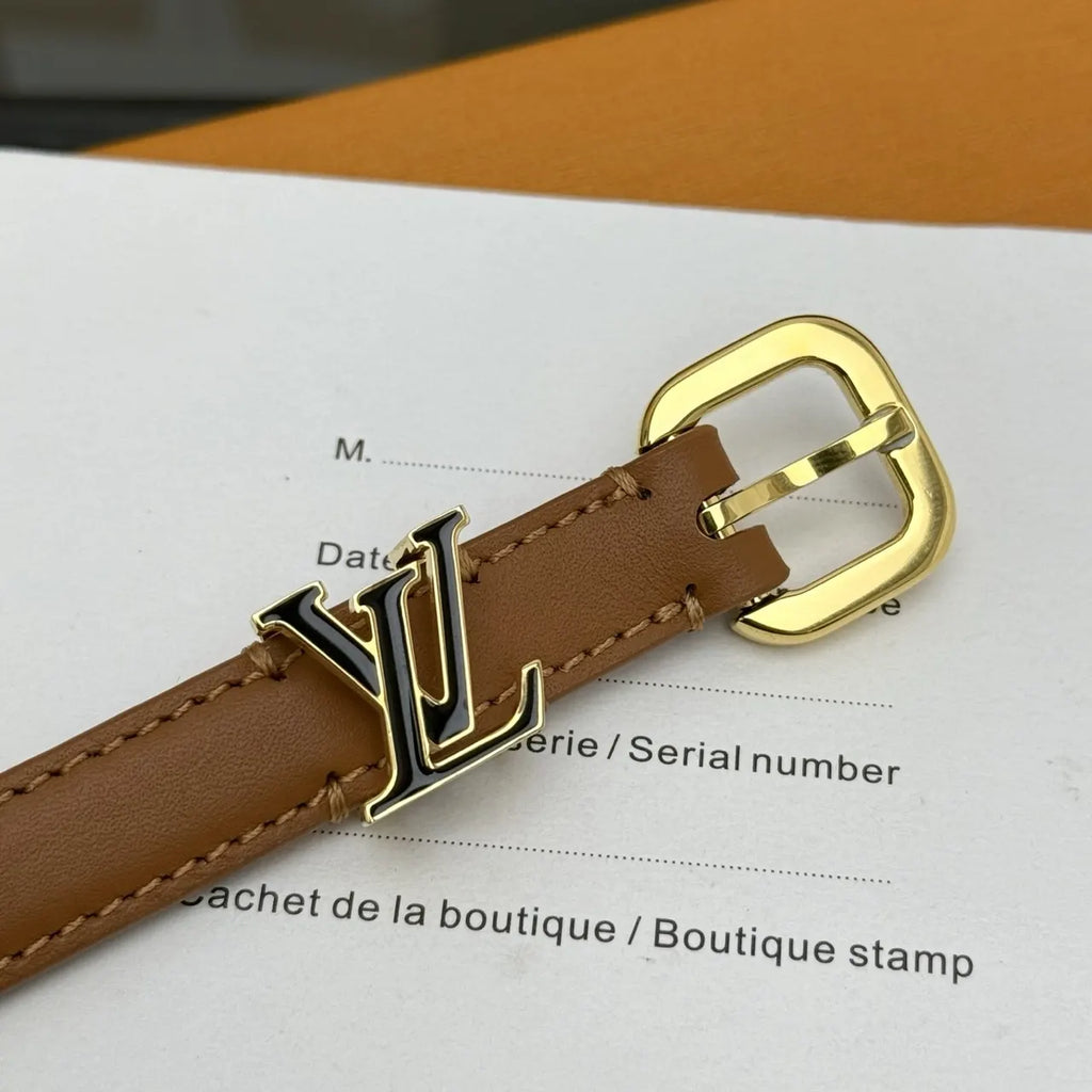 Louis Vuitton Tan Leather Thin Belt - Hình 5