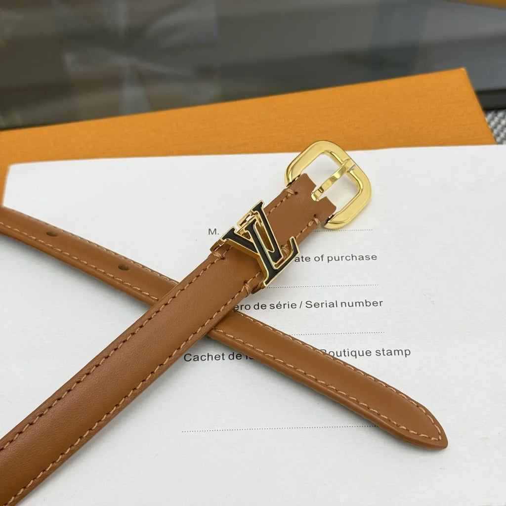 Louis Vuitton Tan Leather Thin Belt - Hình 7