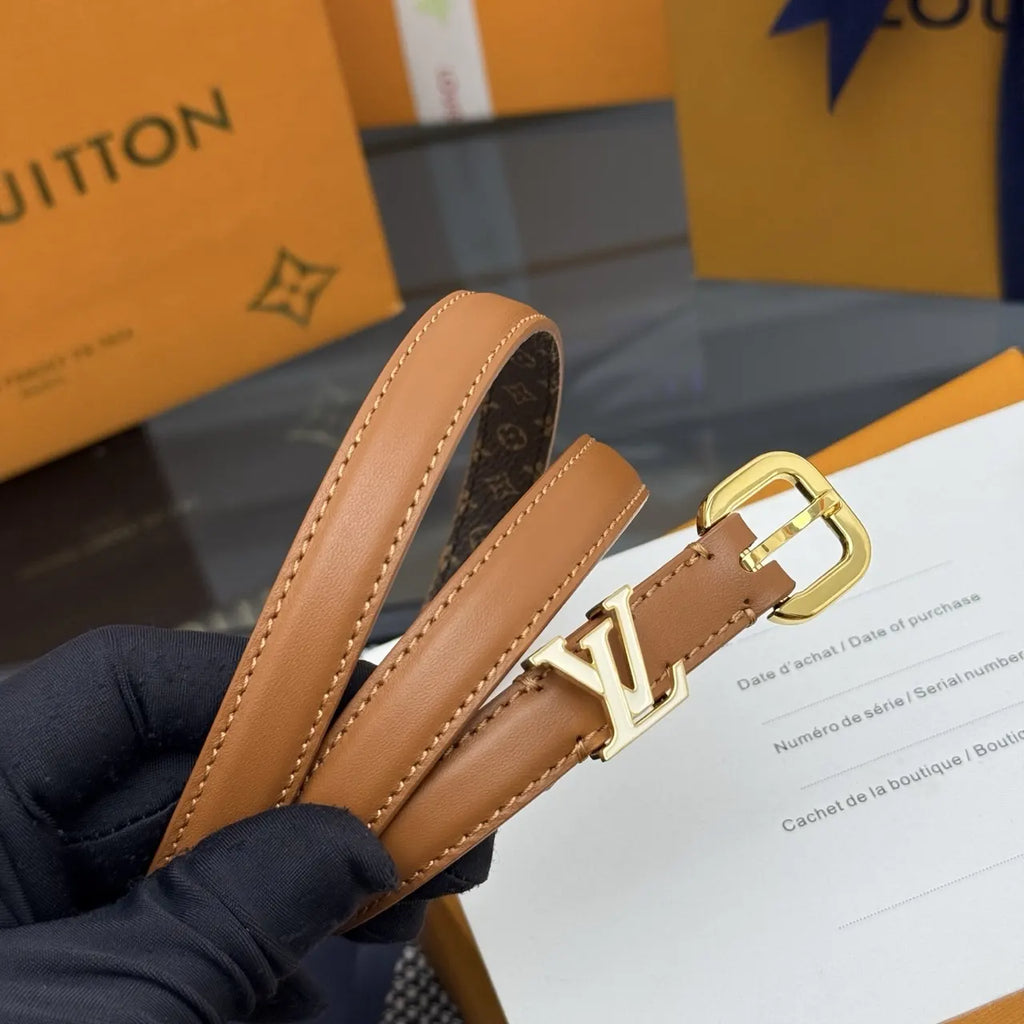 Louis Vuitton Tan Leather Narrow Belt - Hình 3