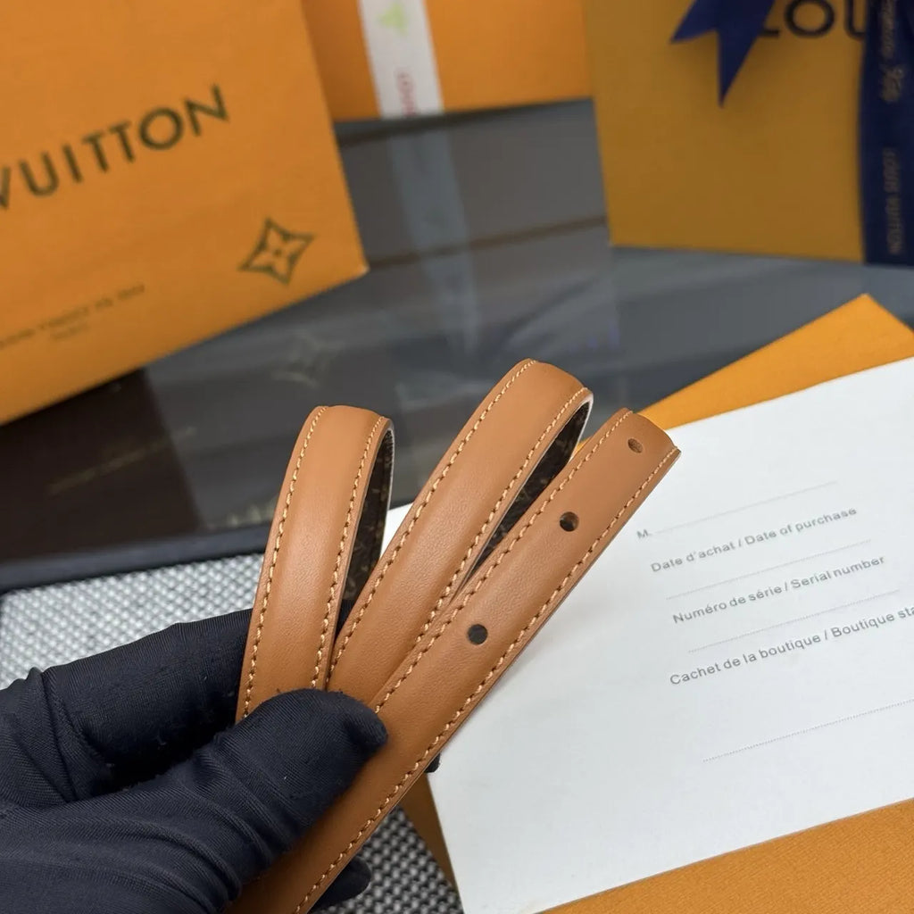 Louis Vuitton Tan Leather Narrow Belt - Hình 4