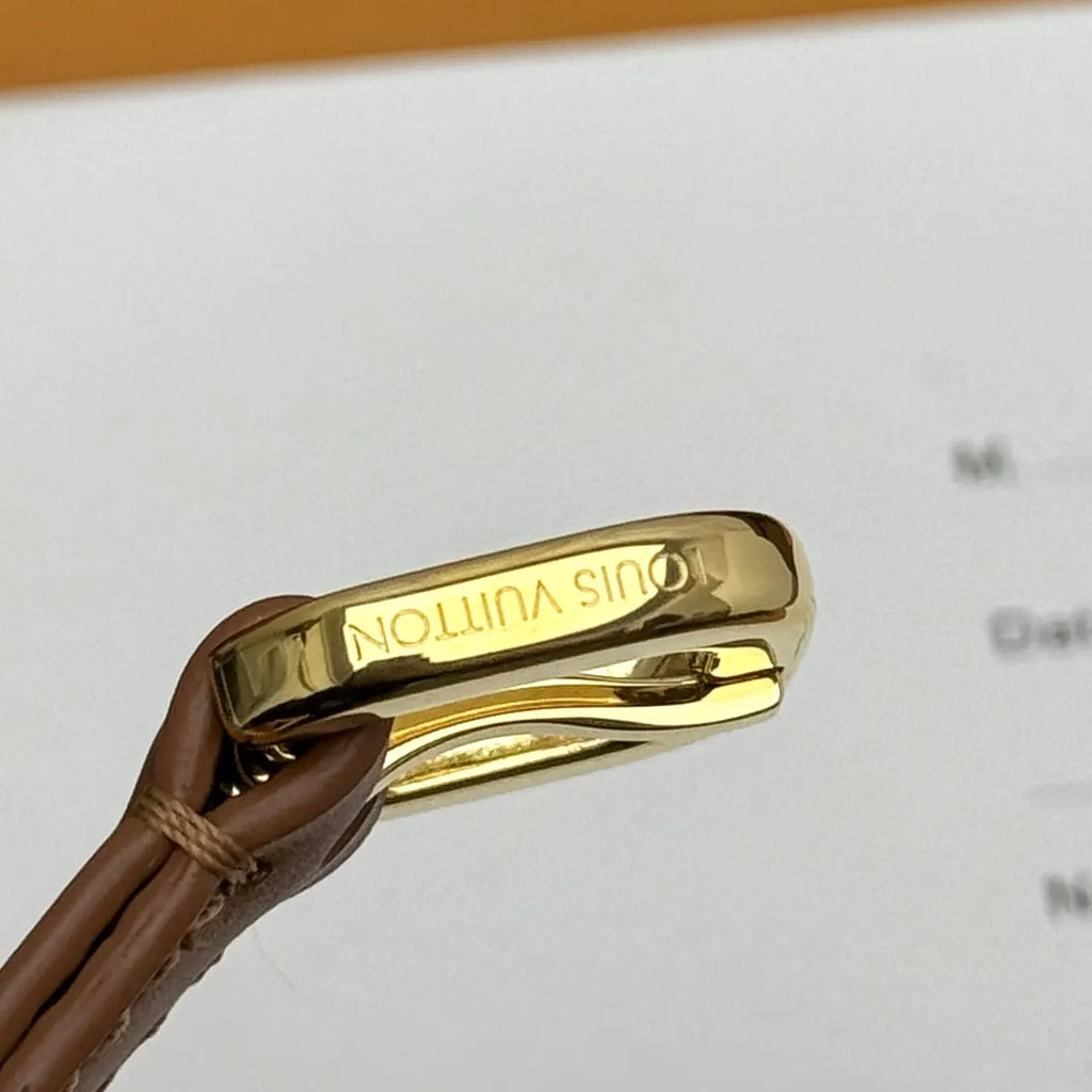 Louis Vuitton Tan Leather Narrow Belt - Hình 8