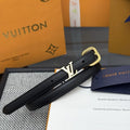 Louis Vuitton Black Leather Skinny Belt