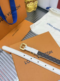 Louis Vuitton White Skinny Belt