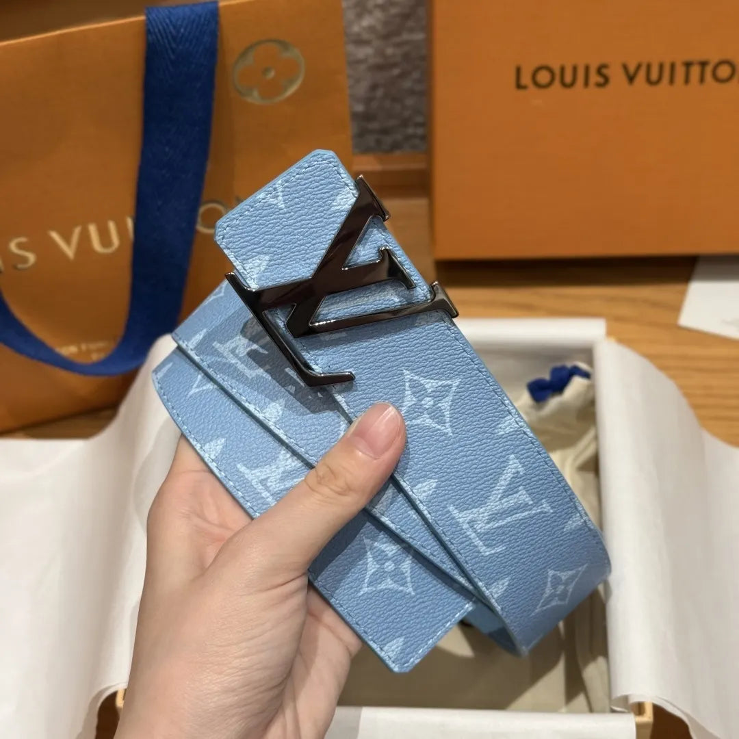 Louis Vuitton Pastel Blue Monogram Belt - Hình 3