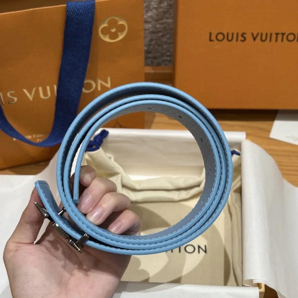 Louis Vuitton Pastel Blue Monogram Belt - Hình 4