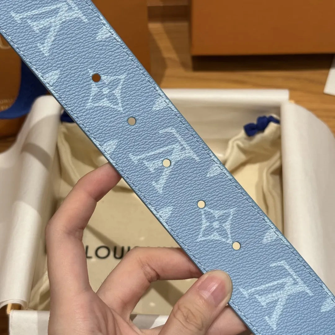 Louis Vuitton Pastel Blue Monogram Belt - Hình 8