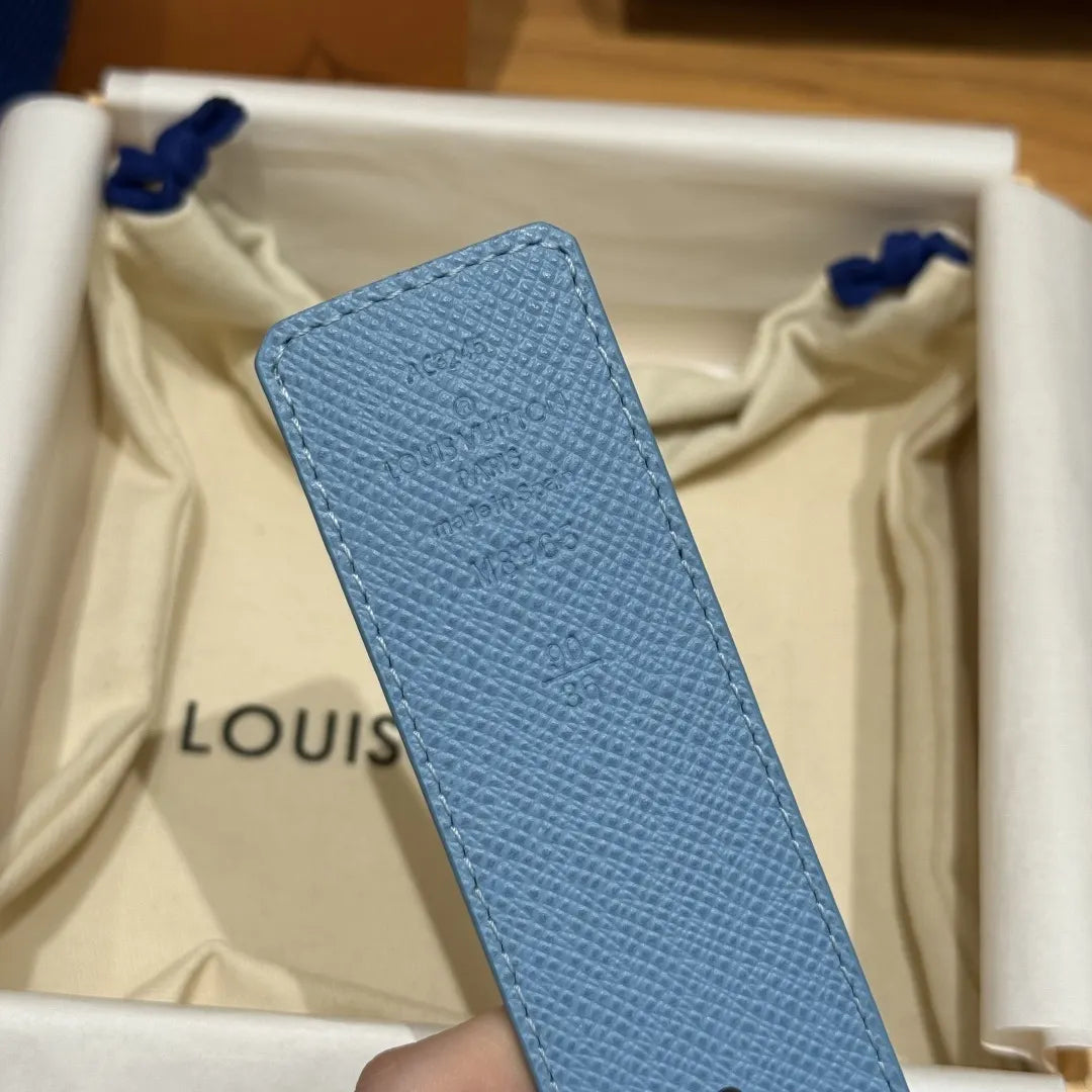 Louis Vuitton Pastel Blue Monogram Belt - Hình 9