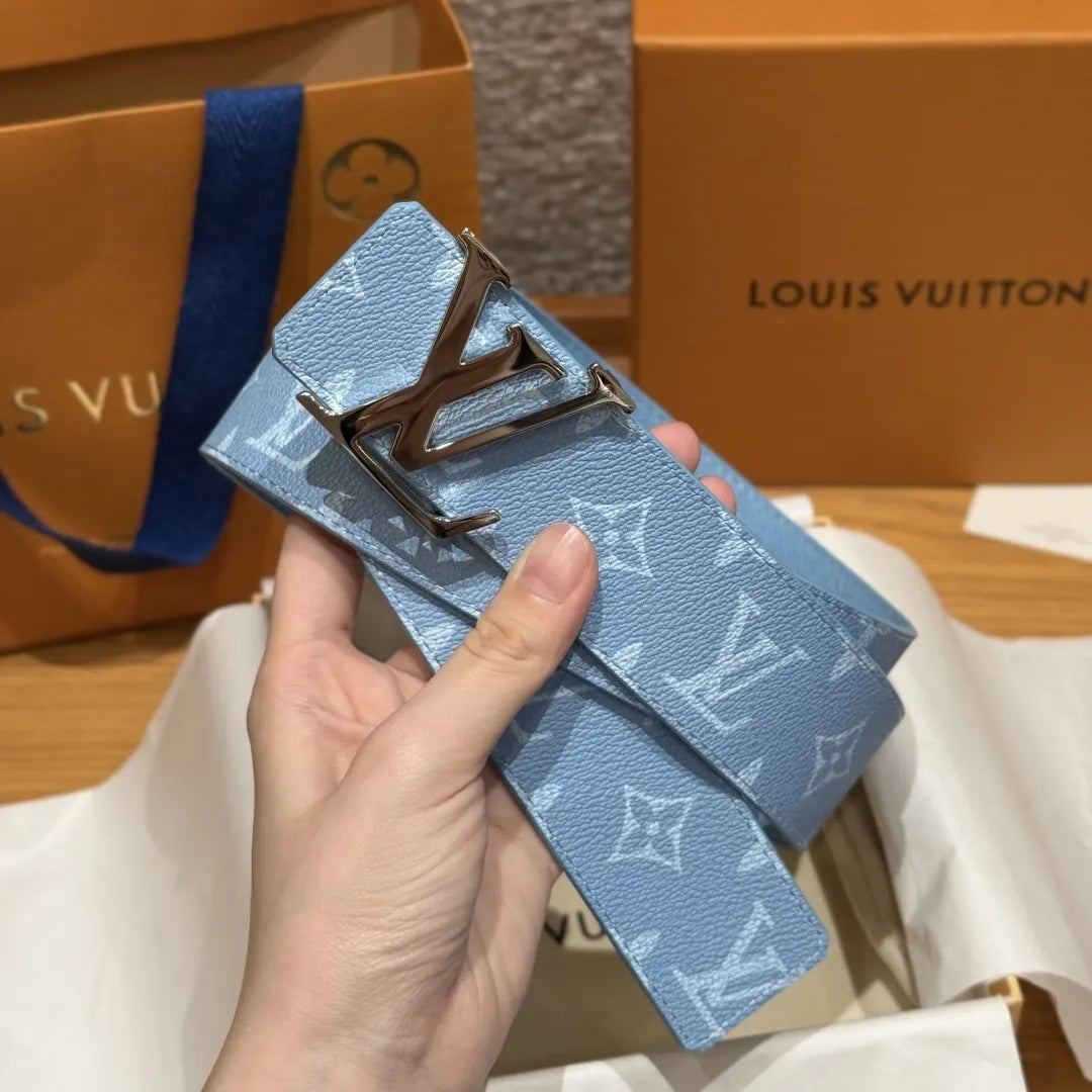 Louis Vuitton Pastel Blue Monogram Belt - Hình 2