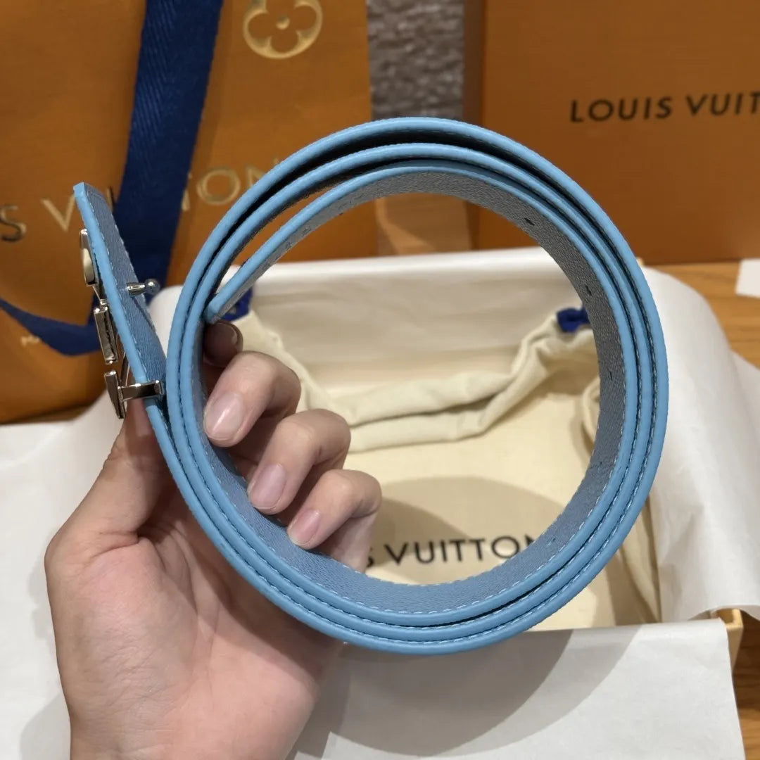 Louis Vuitton Pastel Blue Monogram Belt - Hình 3