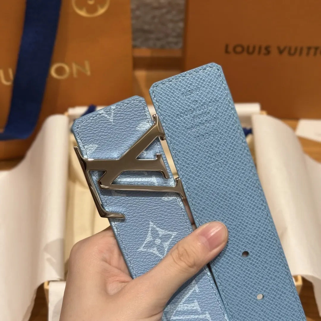 Louis Vuitton Pastel Blue Monogram Belt - Hình 6