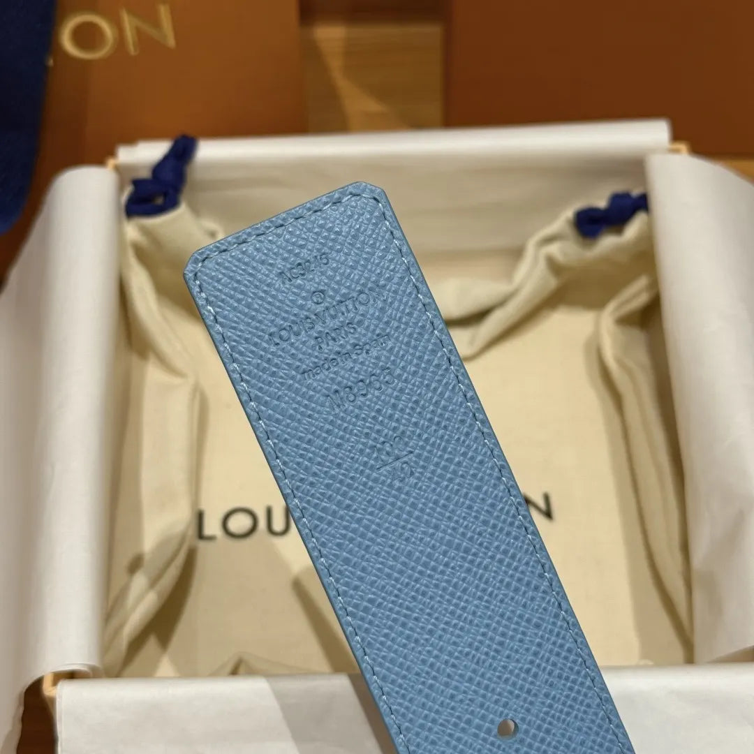 Louis Vuitton Pastel Blue Monogram Belt - Hình 8