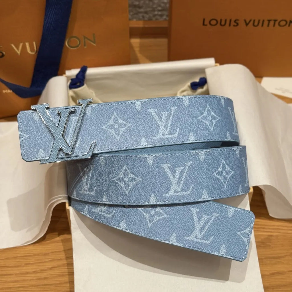 Sky Blue Monogram Pastel Belt - Hình 2
