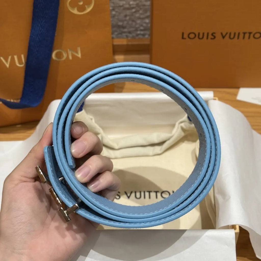 Sky Blue Monogram Pastel Belt - Hình 4
