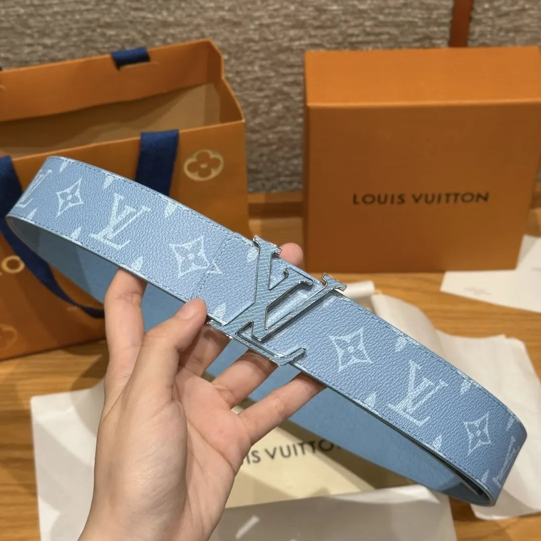 Sky Blue Monogram Pastel Belt - Hình 5