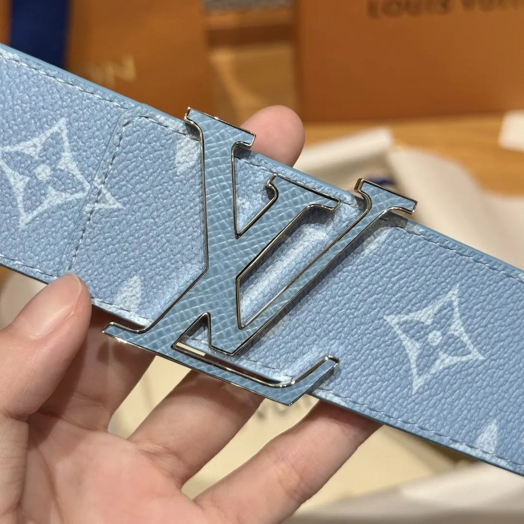 Sky Blue Monogram Pastel Belt - Hình 6