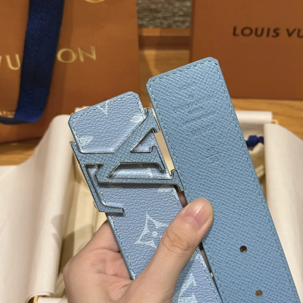 Sky Blue Monogram Pastel Belt - Hình 7