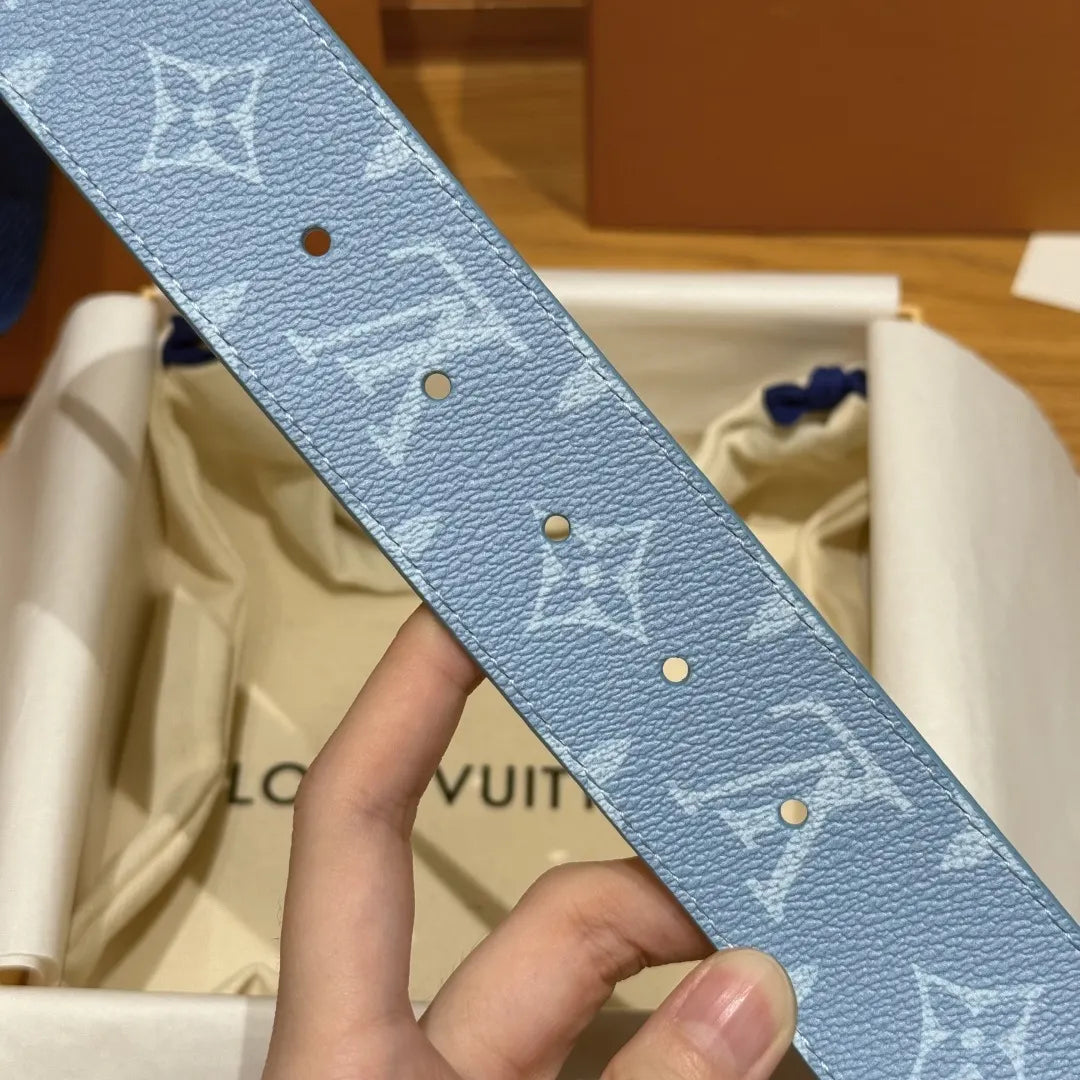 Sky Blue Monogram Pastel Belt - Hình 8