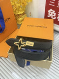 black Louis Vuitton Flower Buckle Belt