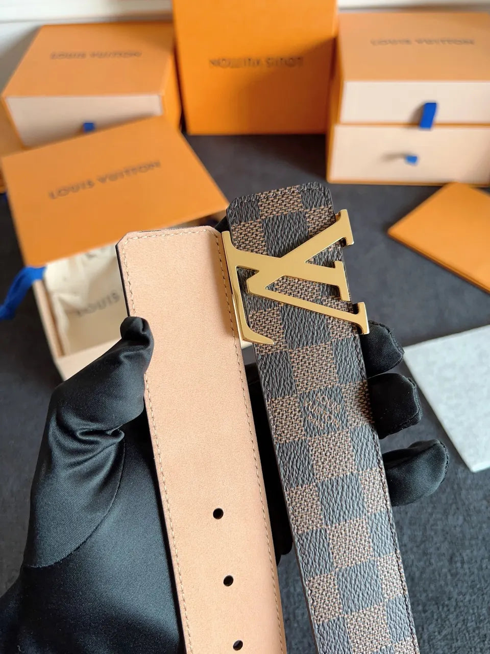 Louis Vuitton Damier Brown Belt - Hình 4