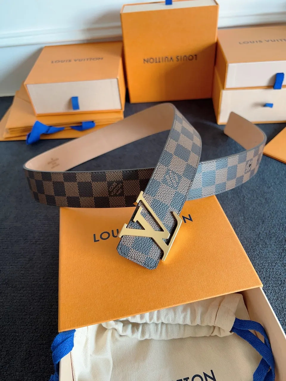 Louis Vuitton Damier Brown Belt - Hình 6