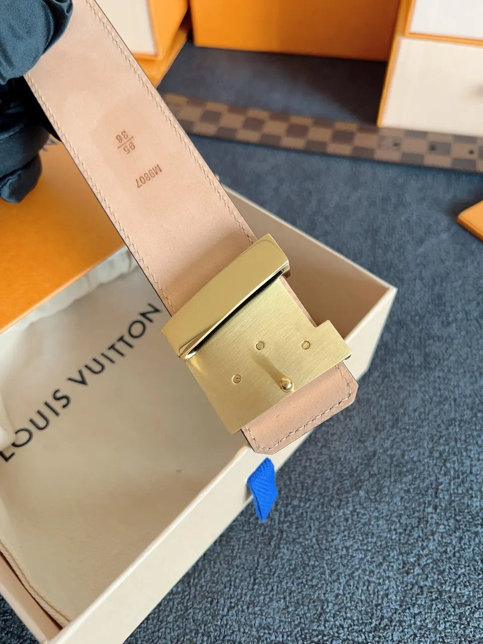 Louis Vuitton Damier Brown Belt - Hình 7