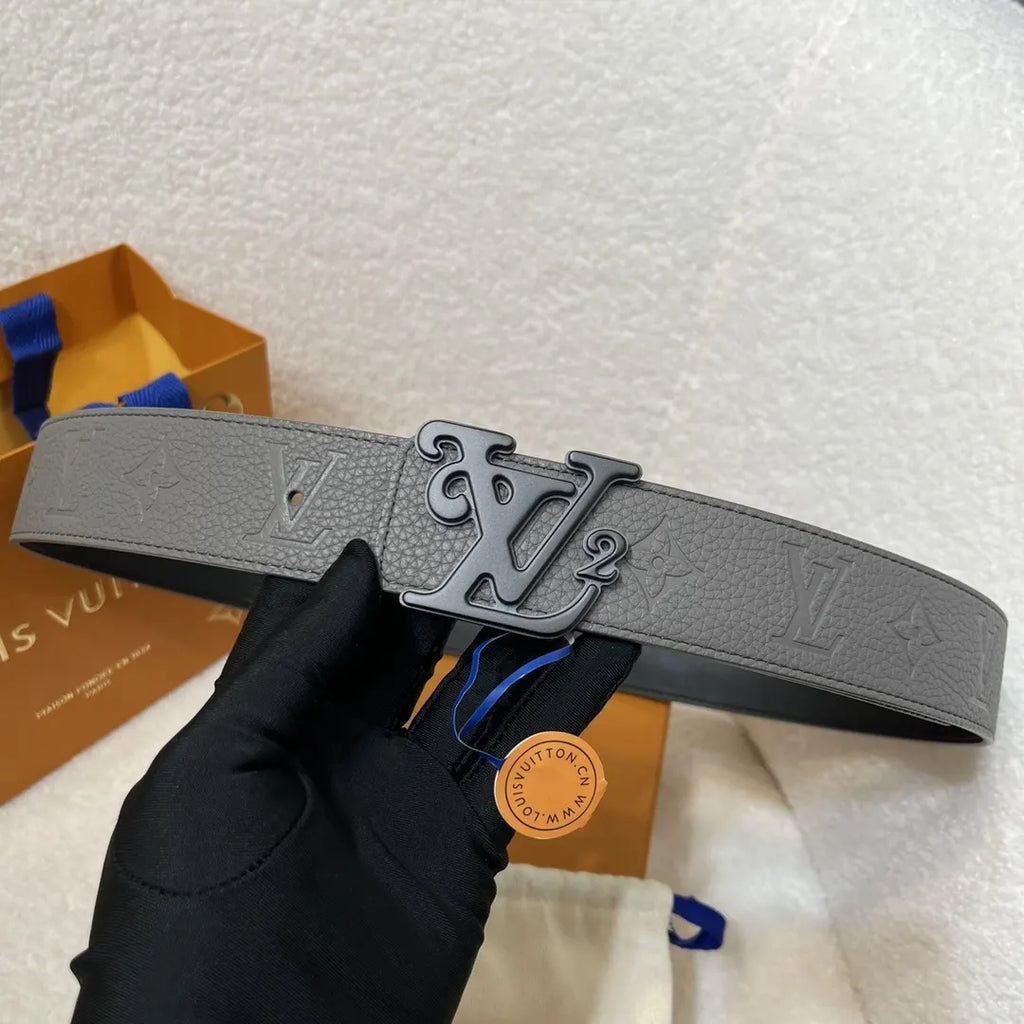 leather Louis Vuitton Dove Gray Belt