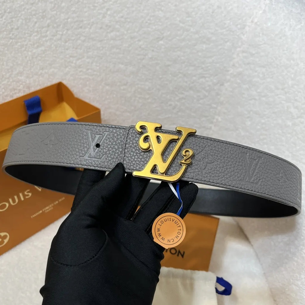Louis Vuitton Gray Taurillon Belt