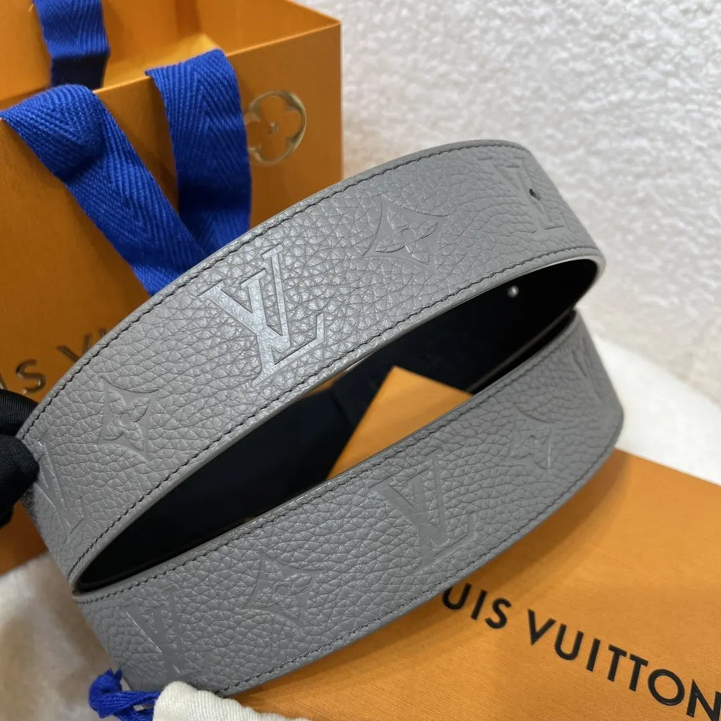 Louis Vuitton Gray Taurillon Belt - Hình 3