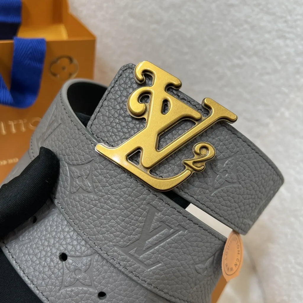 Louis Vuitton Gray Taurillon Belt - Hình 6