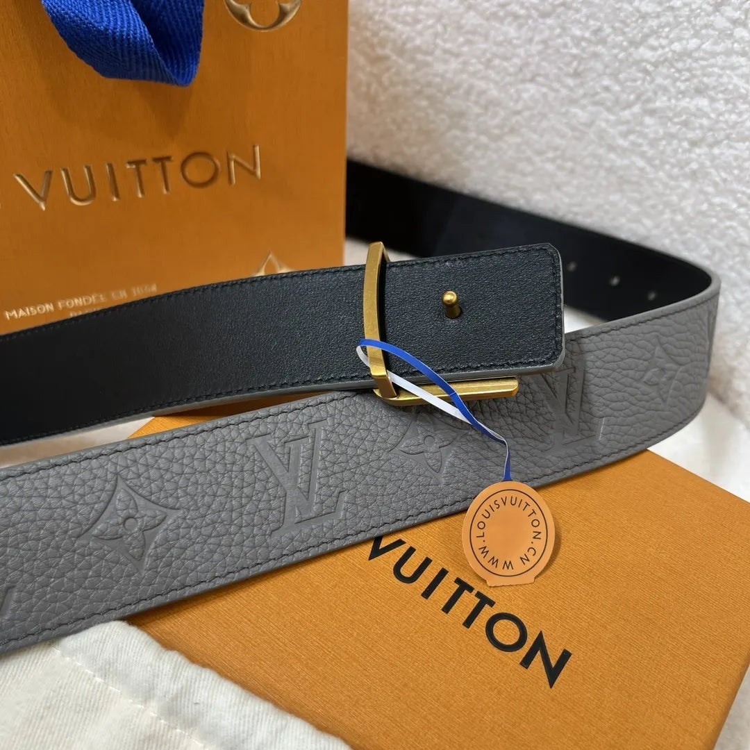 Louis Vuitton Gray Taurillon Belt - Hình 7