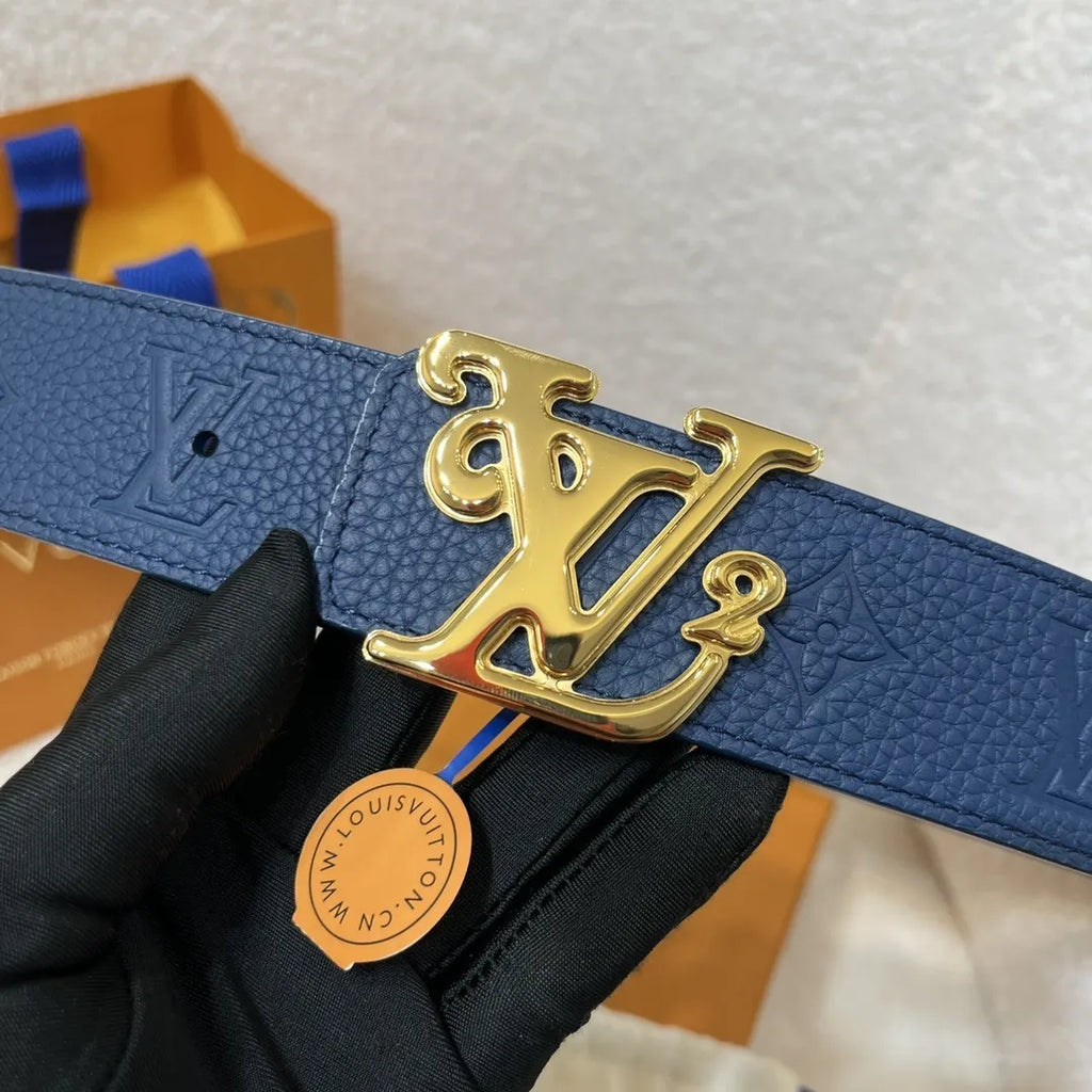 Louis Vuitton Navy Belt Gold - Hình 5