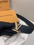 signature Louis Vuitton Black Leather Belt