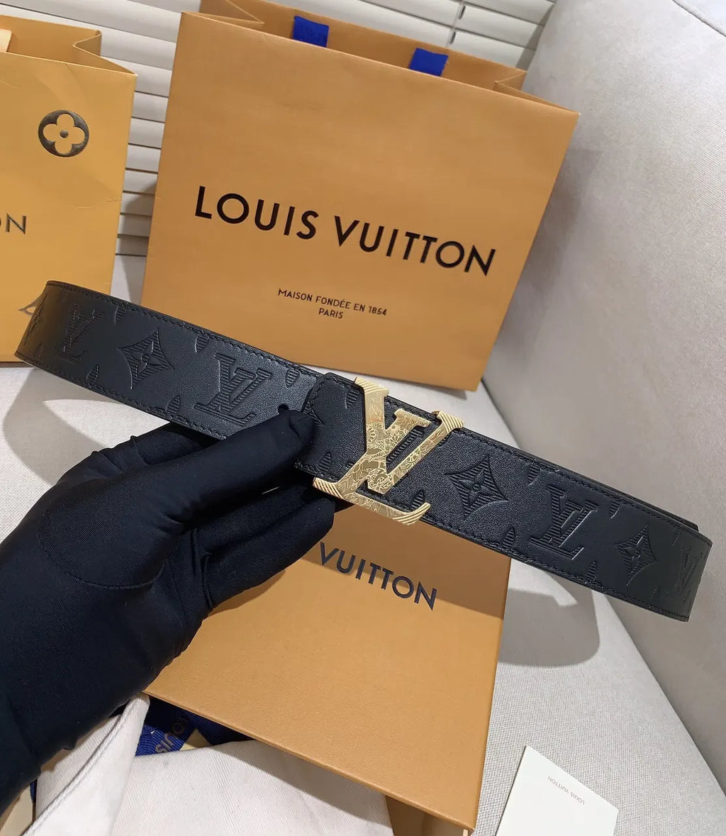 Louis Vuitton Embossed Belt Gold - Hình 5