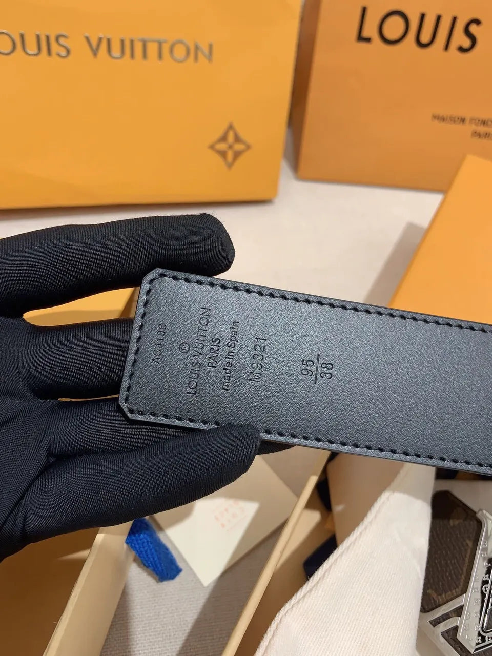 Louis Vuitton Brown Belt Silver - Hình 4