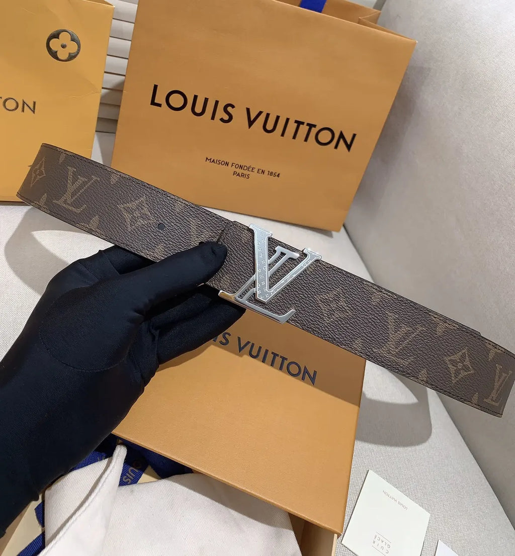 Louis Vuitton Brown Belt Silver - Hình 6
