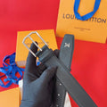 LV Black Taurillon Leather Belt
