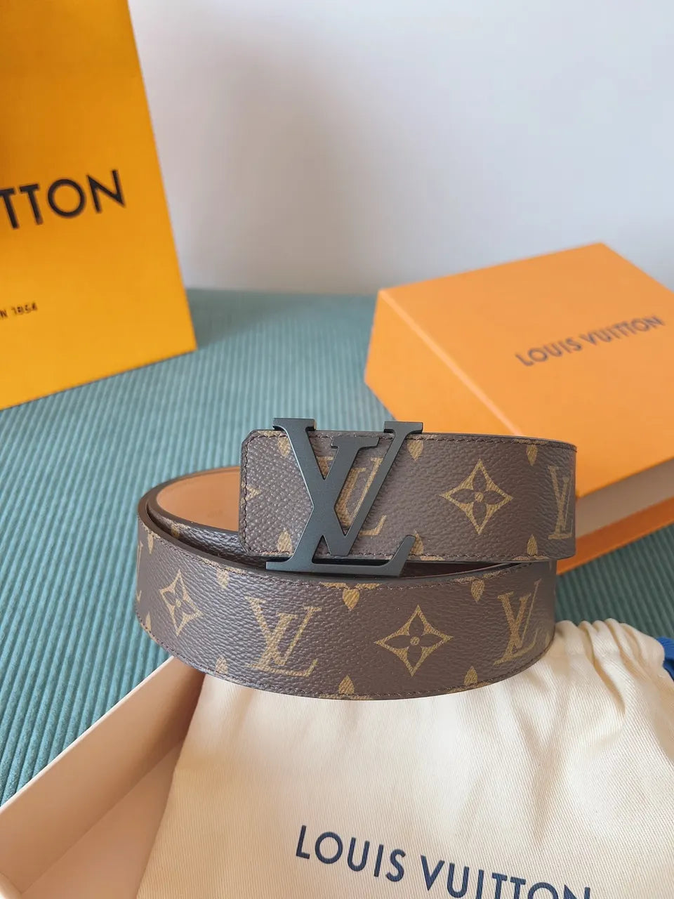 matte Louis Vuitton Monogram Brown Belt