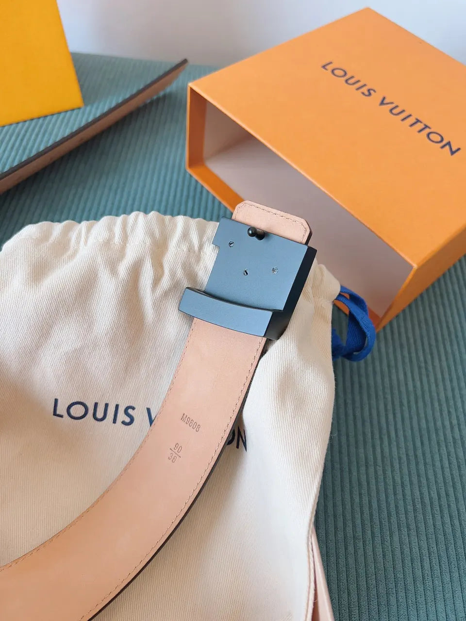 matte Louis Vuitton Monogram Brown Belt - Hình 6
