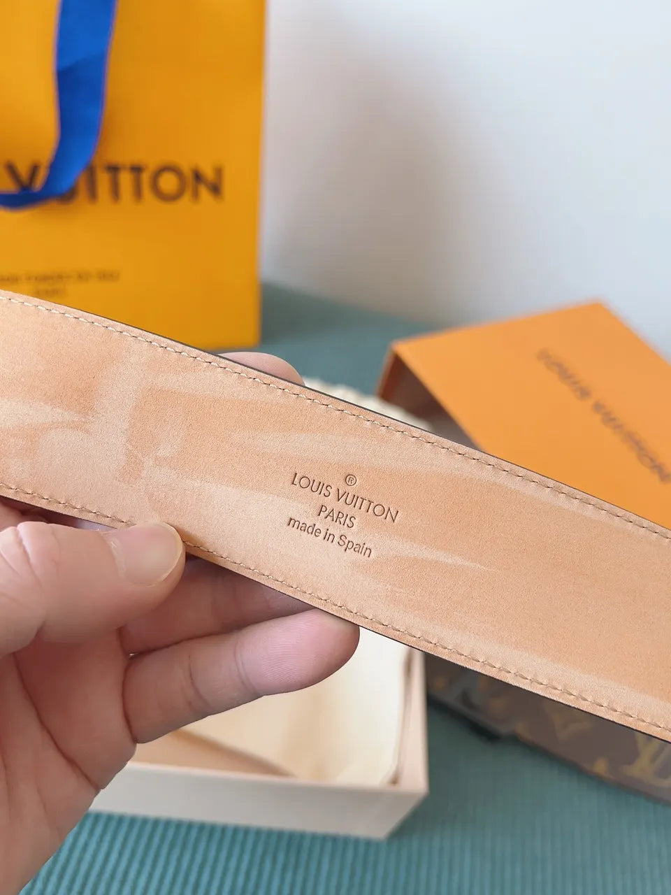 matte Louis Vuitton Monogram Brown Belt - Hình 7