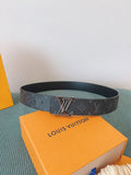 coated Louis Vuitton Black Monogram Belt